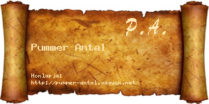 Pummer Antal névjegykártya
